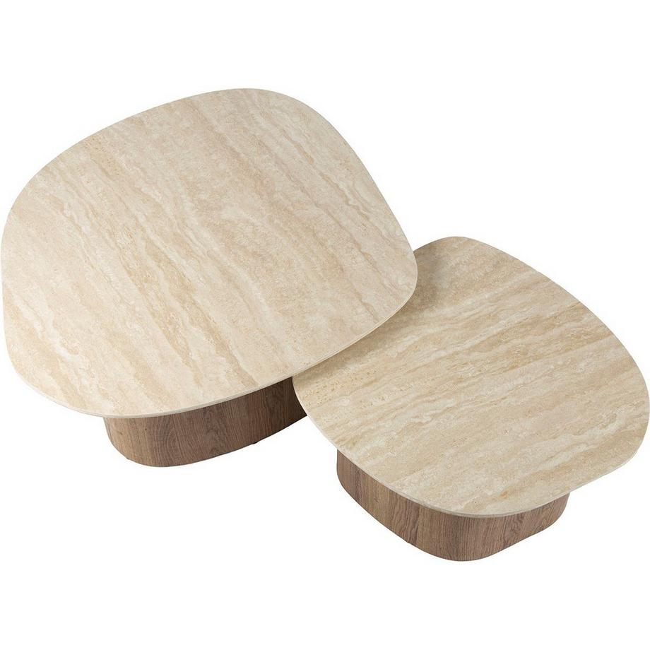 mutoni Tavolino Romano Pebble (set di 2)  