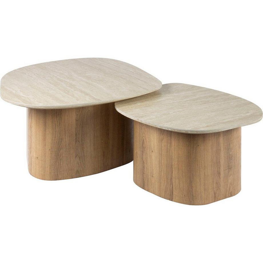 mutoni Tavolino Romano Pebble (set di 2)  