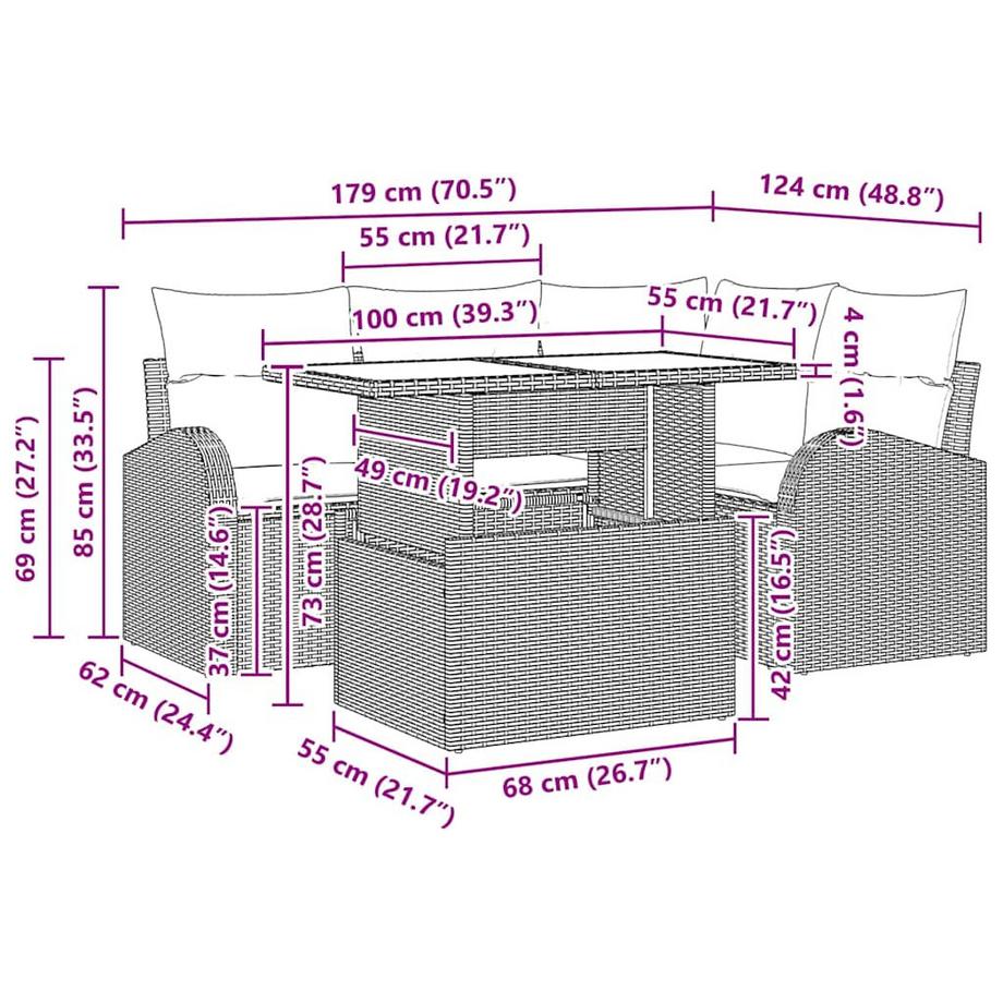 VidaXL Gartenmöbel poly-rattan  