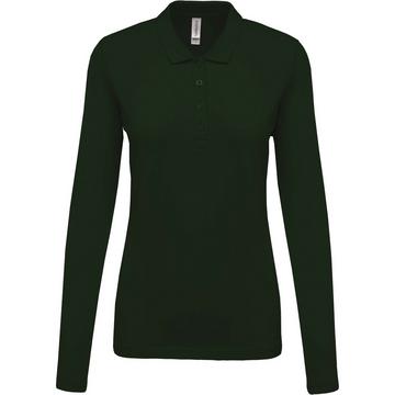 damen poloshirt mit langen ärmeln piqué