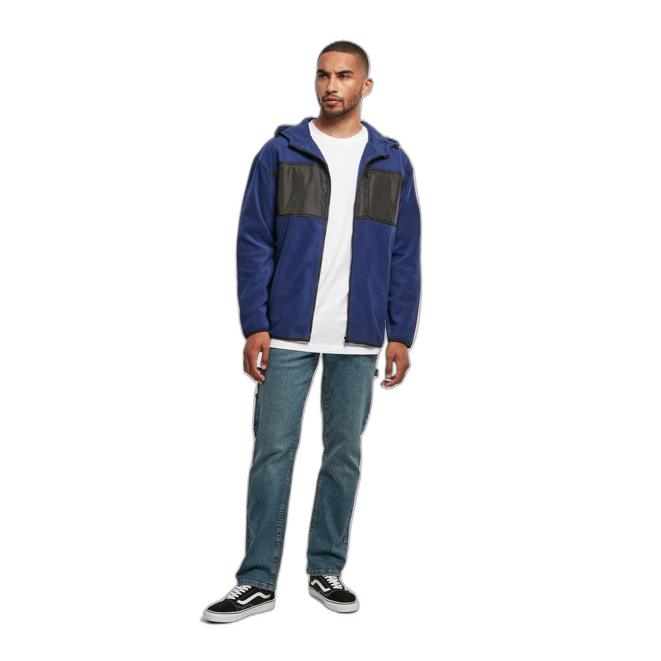 URBAN CLASSICS  fleece mit kapuze micro 