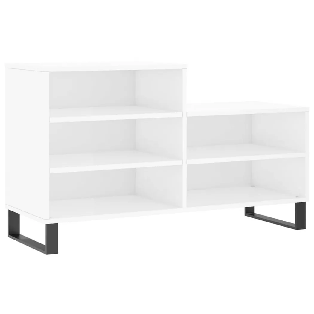 vidaXL Armoire à chaussure Blanc brillant 102x36x60 cm Bois ingénierie