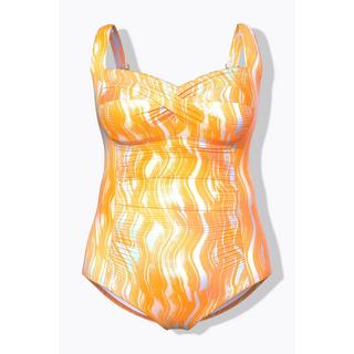 Ulla Popken Costume da bagno drappeggiato con coppe morbide e spalline regolabili  