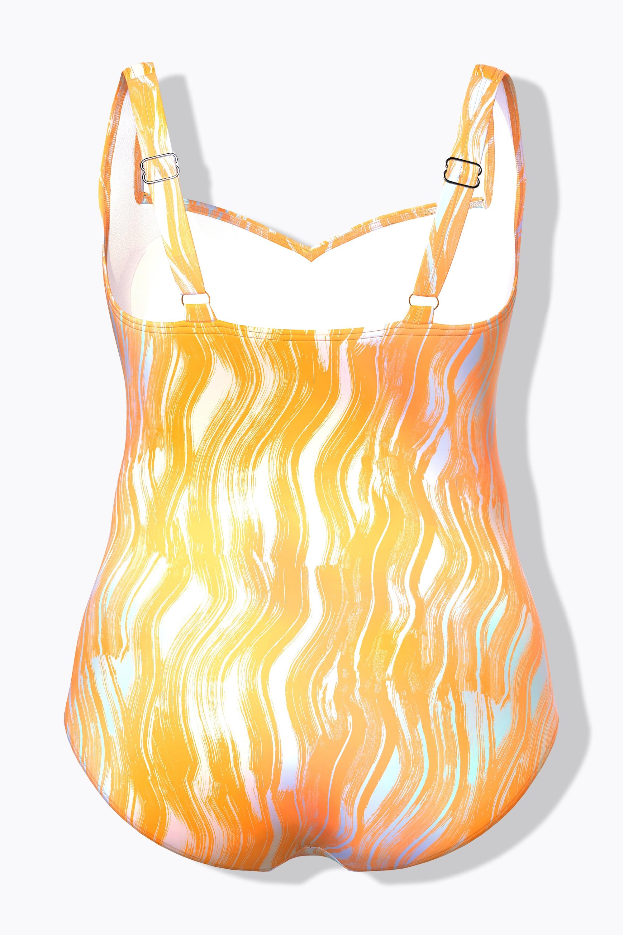 Ulla Popken Costume da bagno drappeggiato con coppe morbide e spalline regolabili  