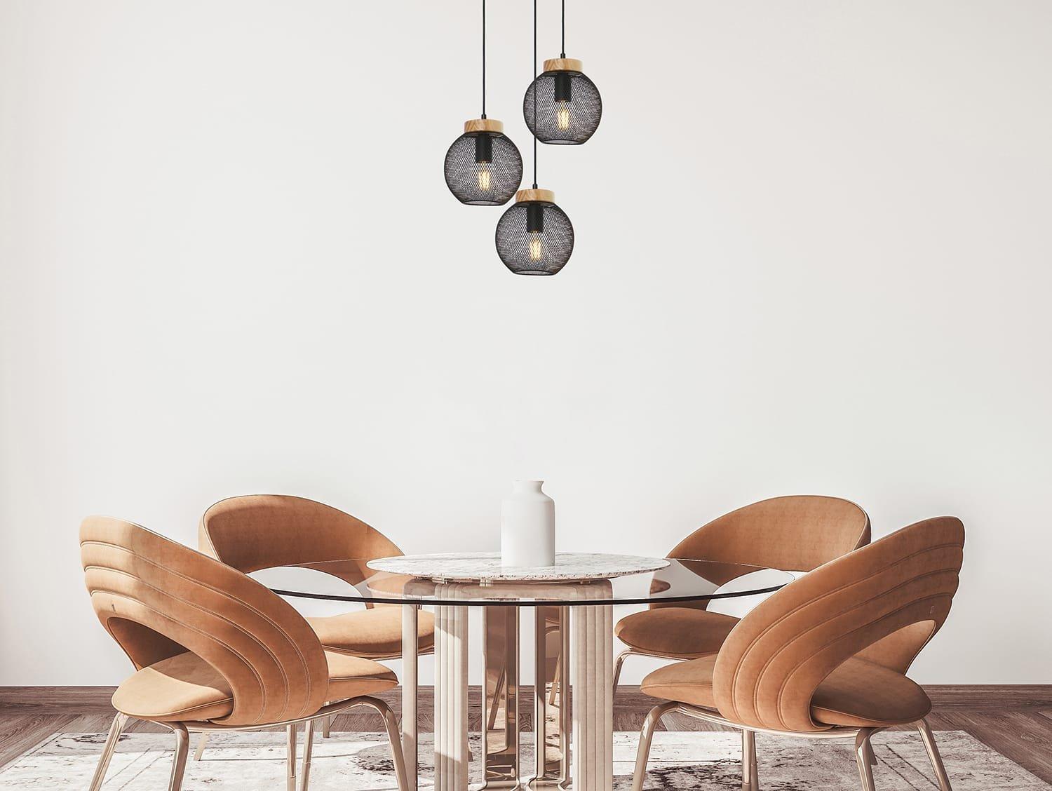 mutoni Lampada a sospensione Pablo metallo nero opaco 3xE27  