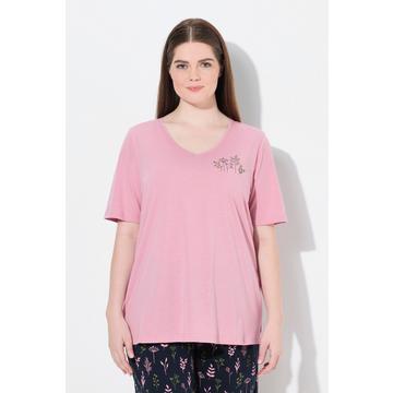 Maglia del pigiama in cotone biologico con scollo a V e mezze maniche