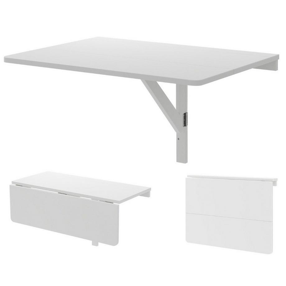 Northix  Table Pliante Murale Table de Cuisine Gain de Place Table Murale Pliante 80 x 60 cm Blanc 