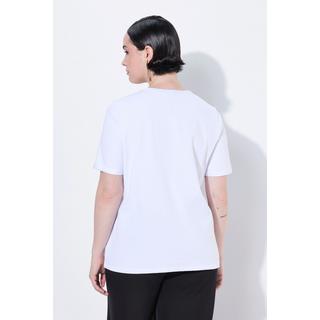 Ulla Popken Maglietta Jersey Costine Bordo Raso Slim Fit Scollo a V  