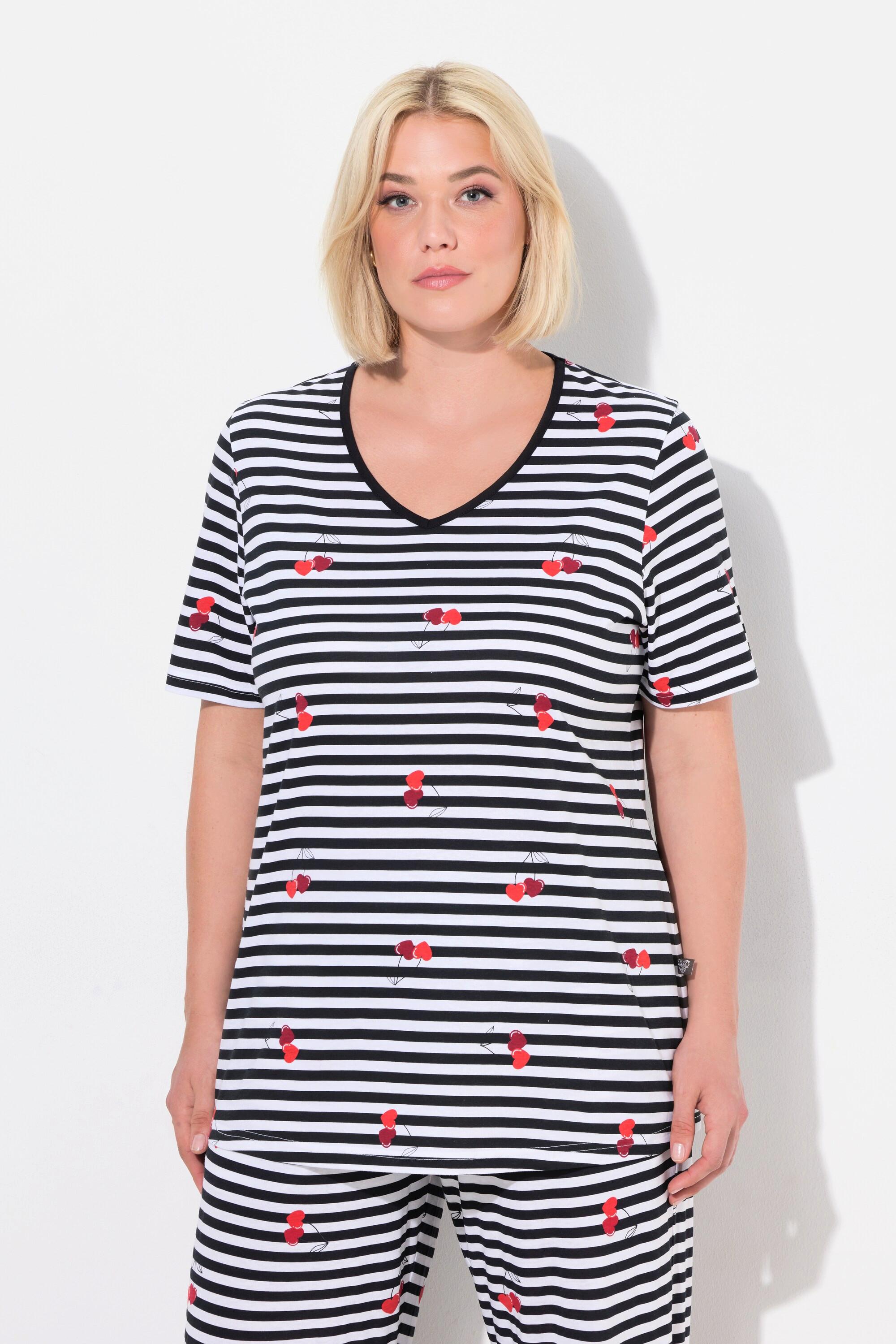 Ulla Popken Maglia pigiama Cuori Mezza Manica  