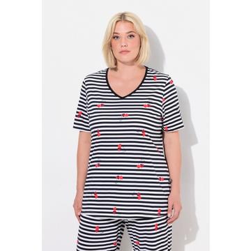 Maglia pigiama, cuori, mezza manica