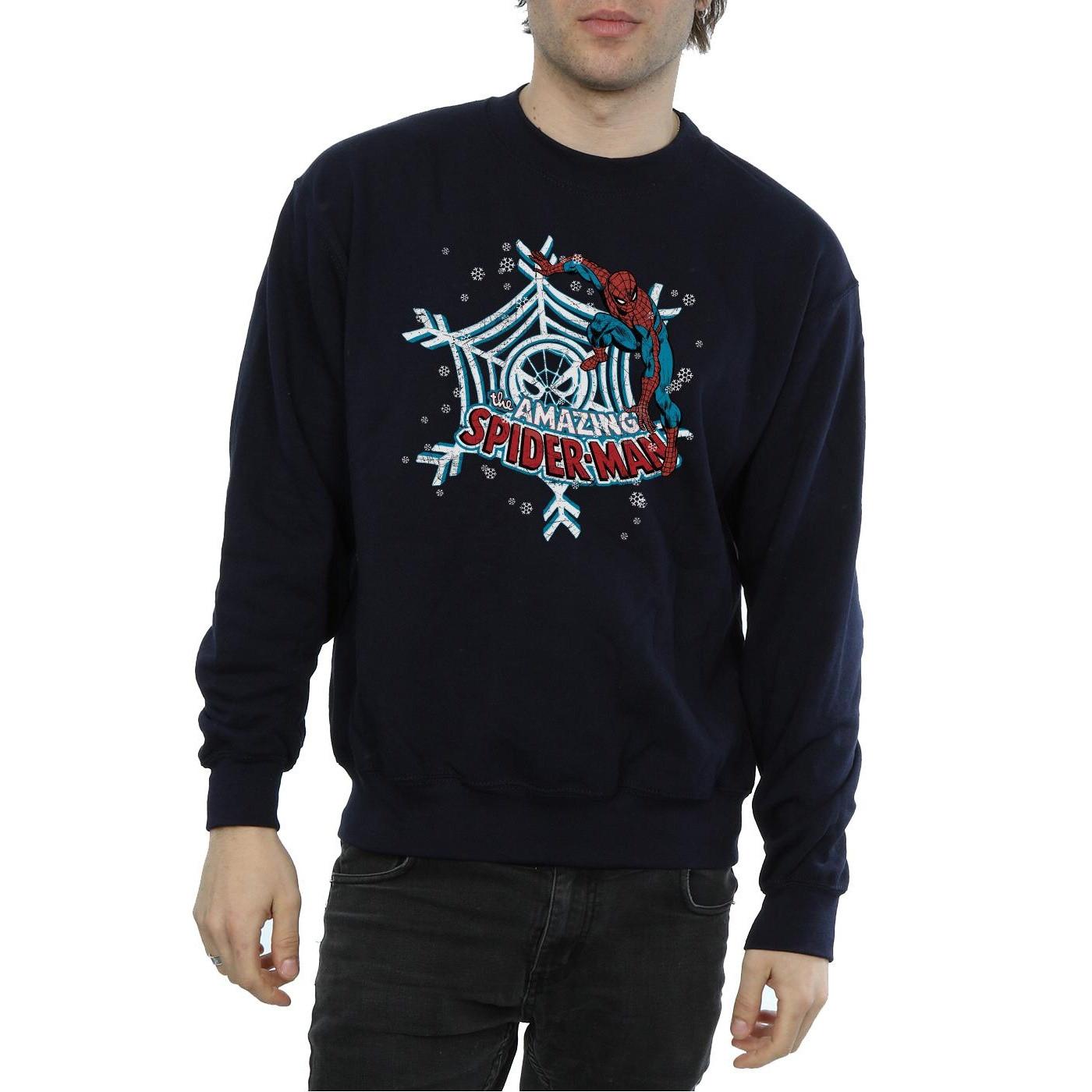 MARVEL Spider-Man Amazing Snowflake Felpa Slim Fit  