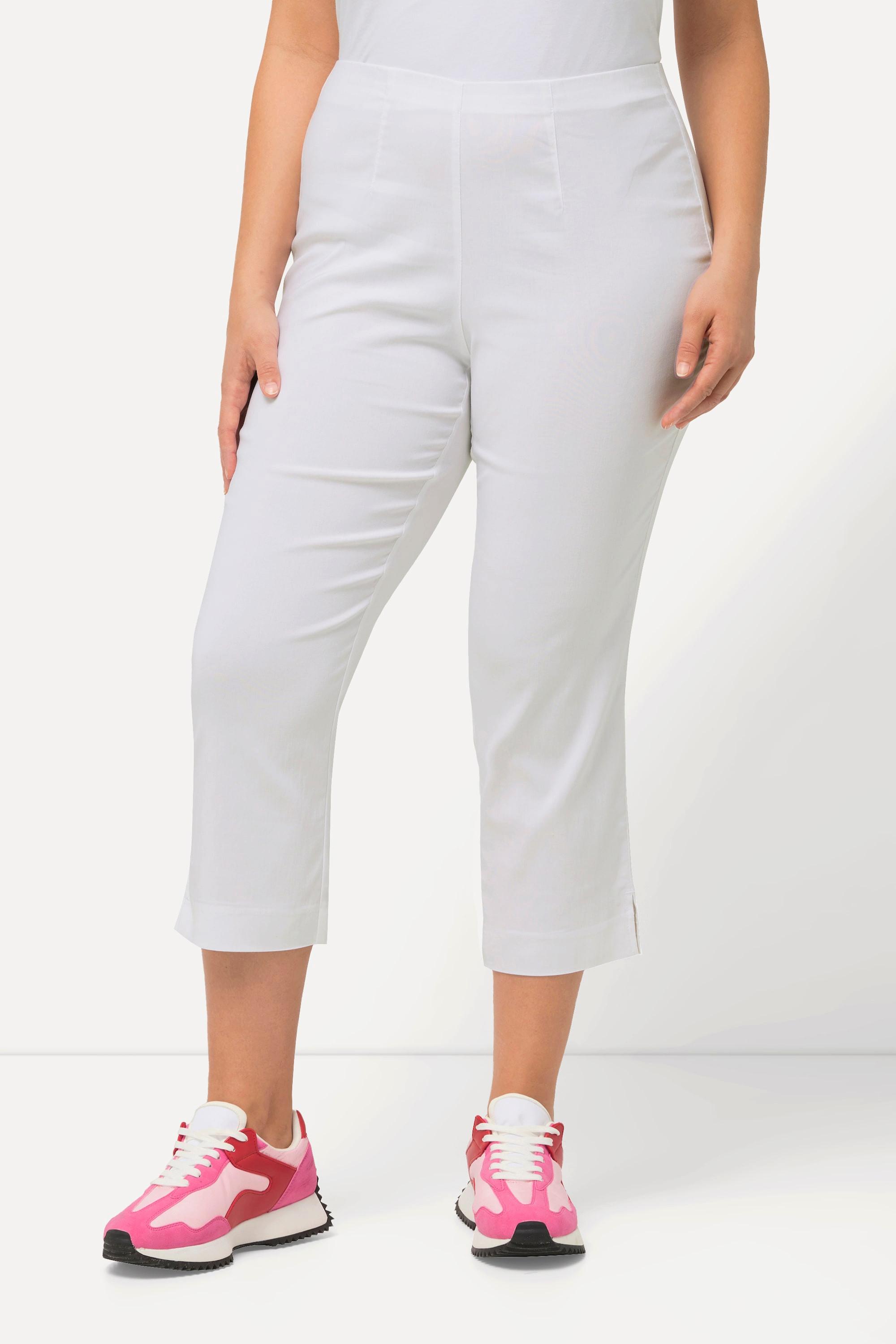 Ulla Popken  Pantalon en bengaline stretch, longueur 3/4 et taille élastique 