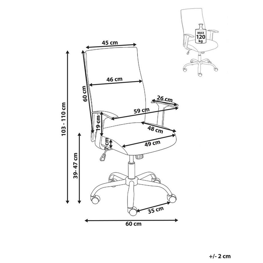 Beliani Bürostuhl aus Stoff Modern ZUNO  