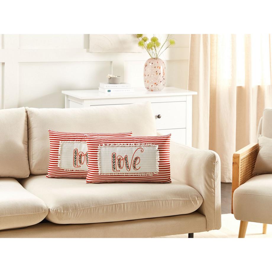 Beliani Lot de 2 coussins décoratifs en Coton Moderne ALSINE  