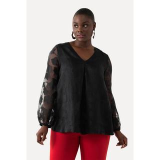 Ulla Popken  Blusa a doppio strato con scollo a V e maniche lunghe 