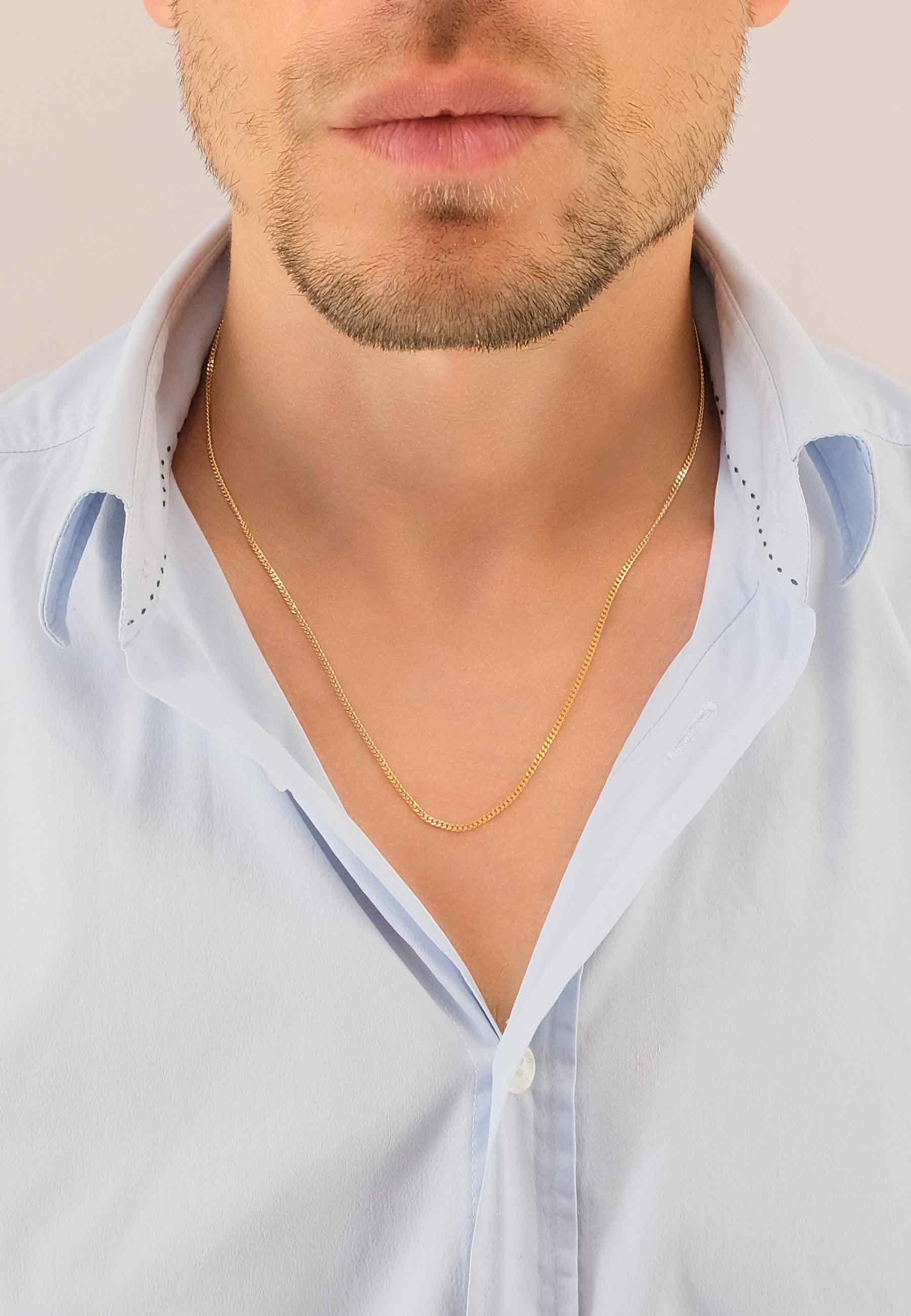 MUAU Schmuck  Collier Panzer Gelbgold 750, 1.7mm, 55cm 