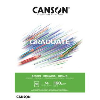 CANSON CANSON Zeichenblock Graduate A5 400110364 30 Blatt, Zeichnen, 160g  