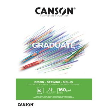 CANSON Zeichenblock Graduate A5 400110364 30 Blatt, Zeichnen, 160g