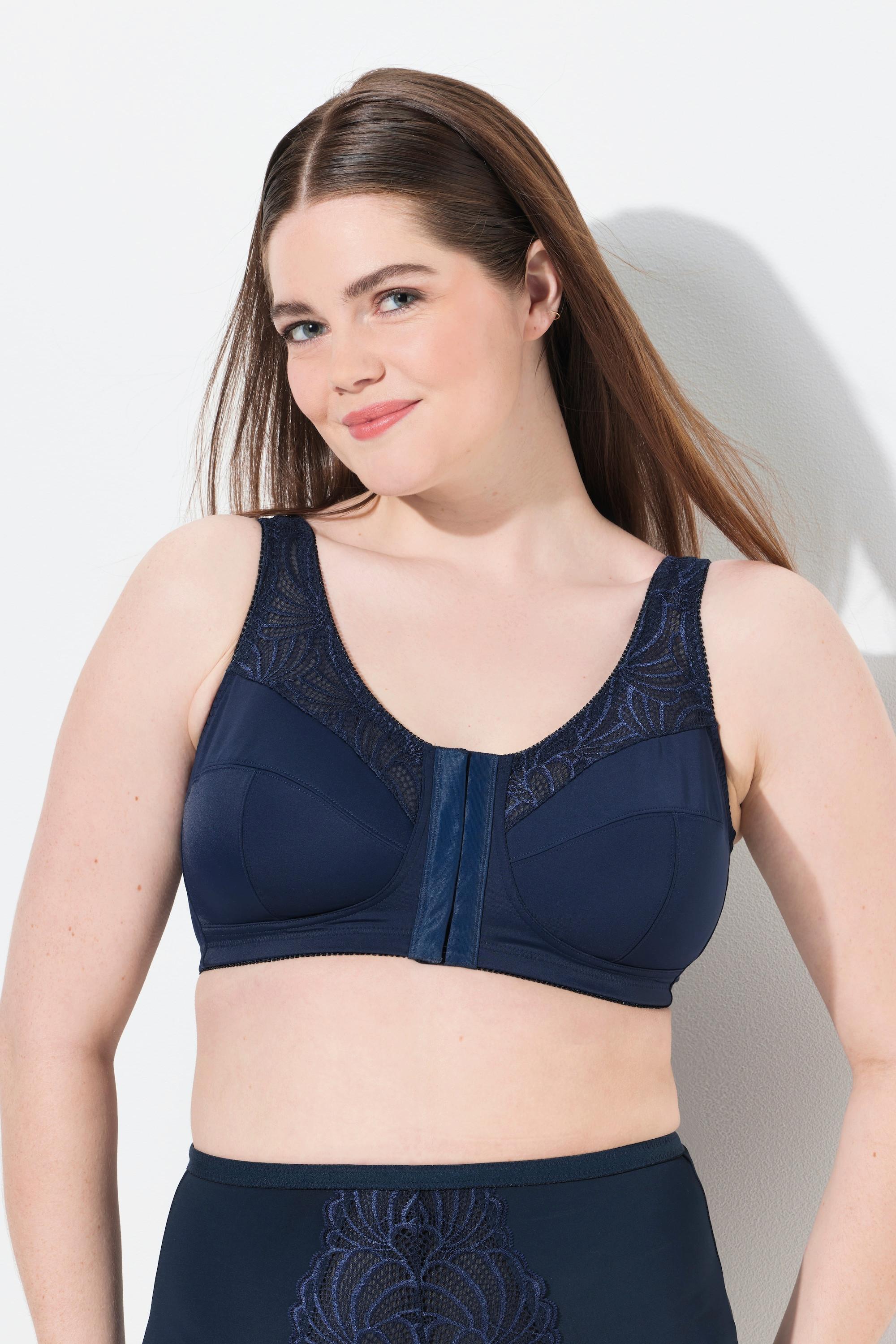 Ulla Popken Soutien-gorge de maintien Fermeture avant et arrière sans armatures  