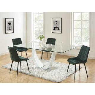 Vente-unique Polsterstuhl 6er-Set - Samt &es Metall - Grün - OLLUA  