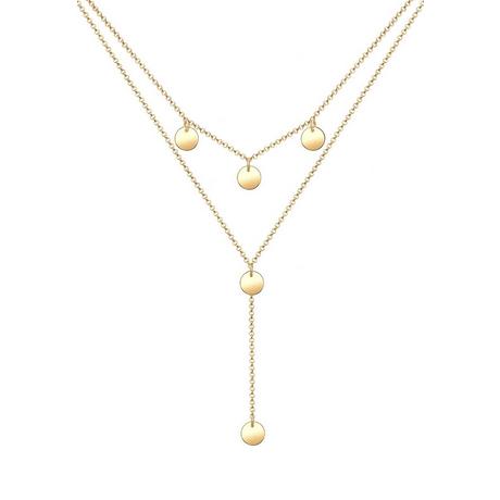 Elli  Halskette Y-Kette Geo Layer Plättchen 