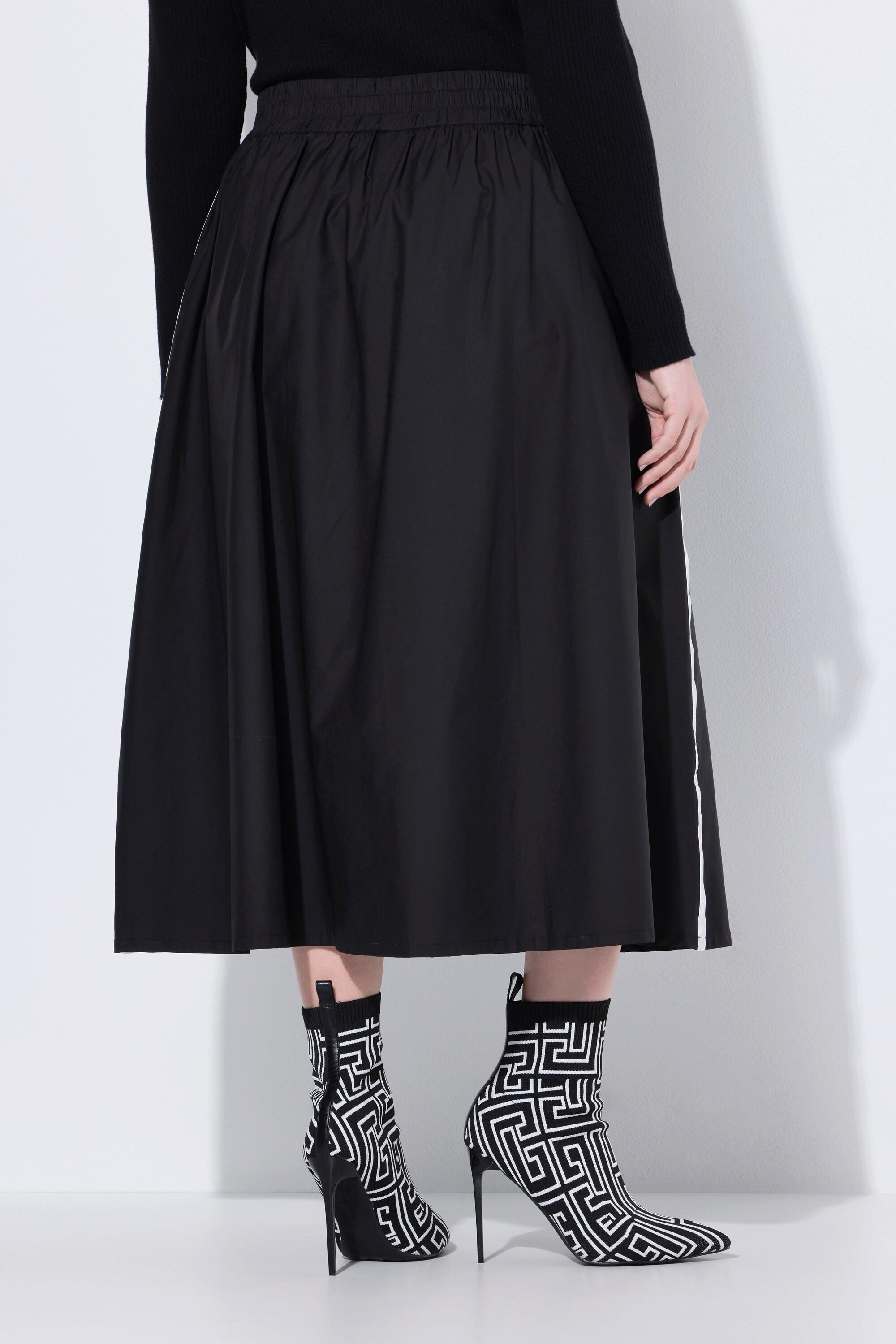 Ulla Popken Midirock Galonstreifen A-Linie Papertouch  