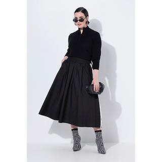 Ulla Popken Midirock Galonstreifen A-Linie Papertouch  