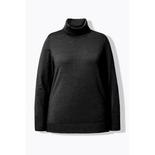 Ulla Popken Pullover dolcevita maniche lunghe con alti orli a costine  