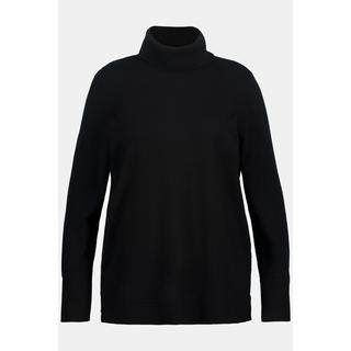Ulla Popken Pullover dolcevita maniche lunghe con alti orli a costine  