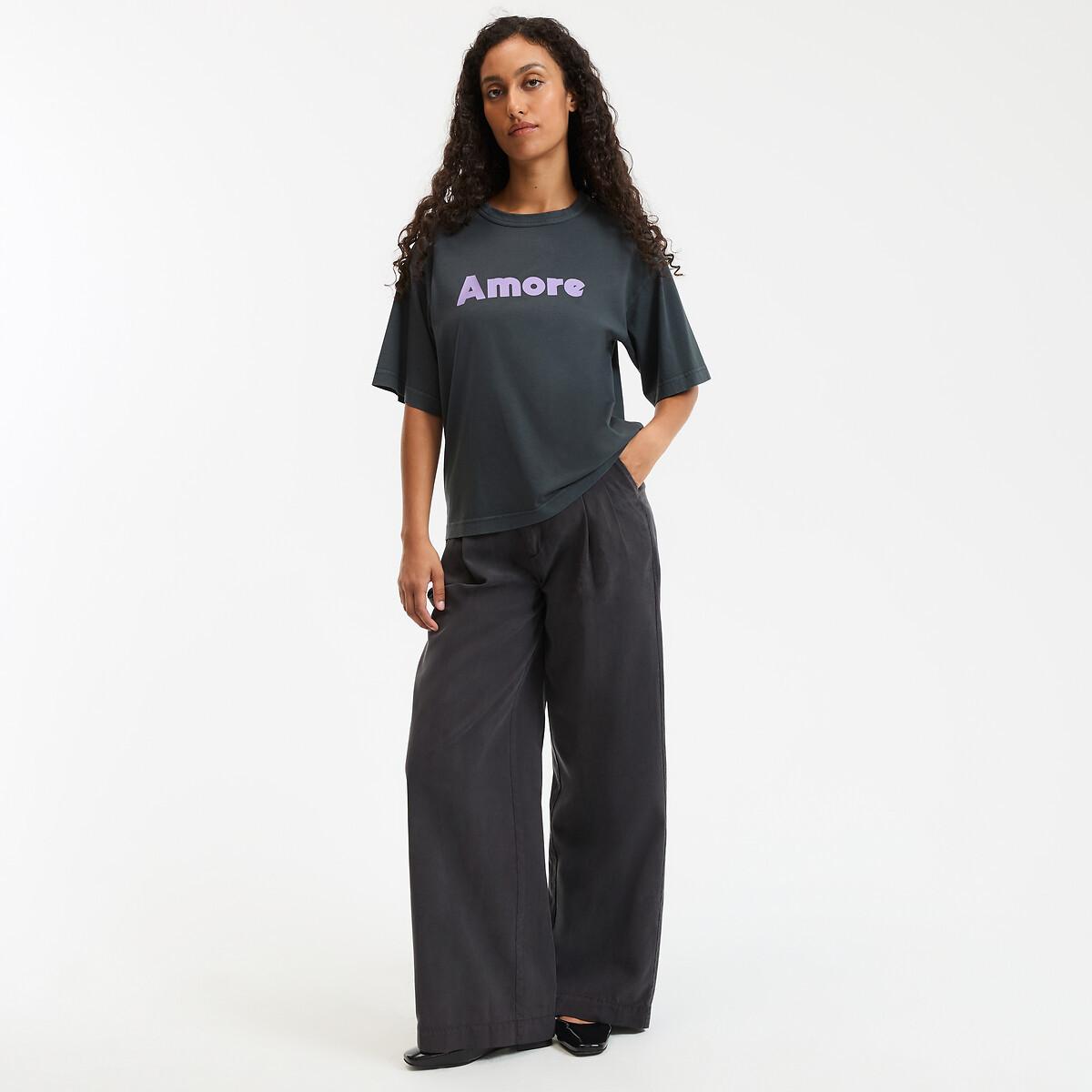 La Redoute Collections T-Shirt mit Schriftzug und Rundhalsausschnitt  