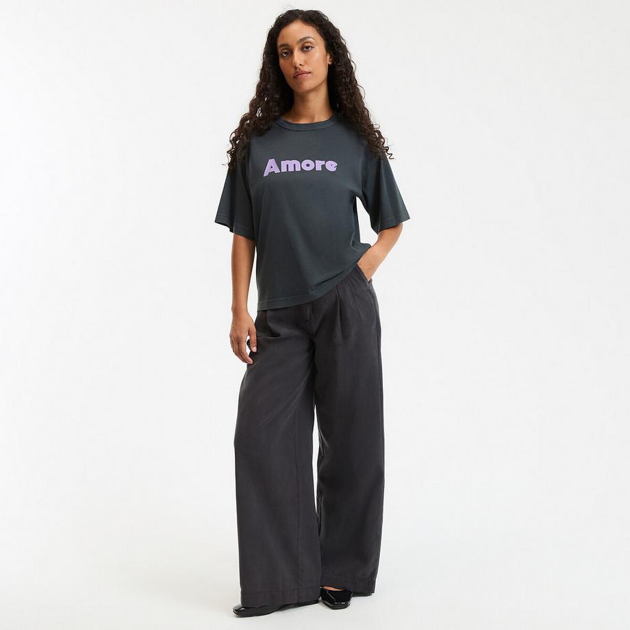 La Redoute Collections T-Shirt mit Schriftzug Rundhals  