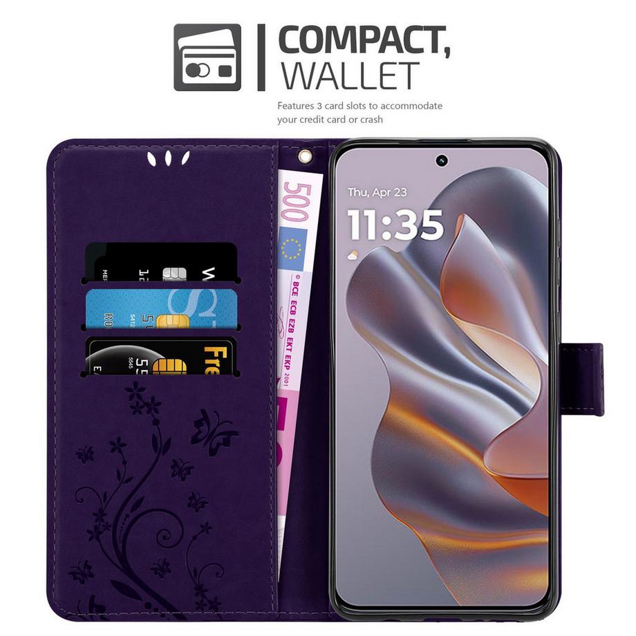 Cadorabo  Motorola Moto Edge 50 Neo Hülle mit Blumen Muster 