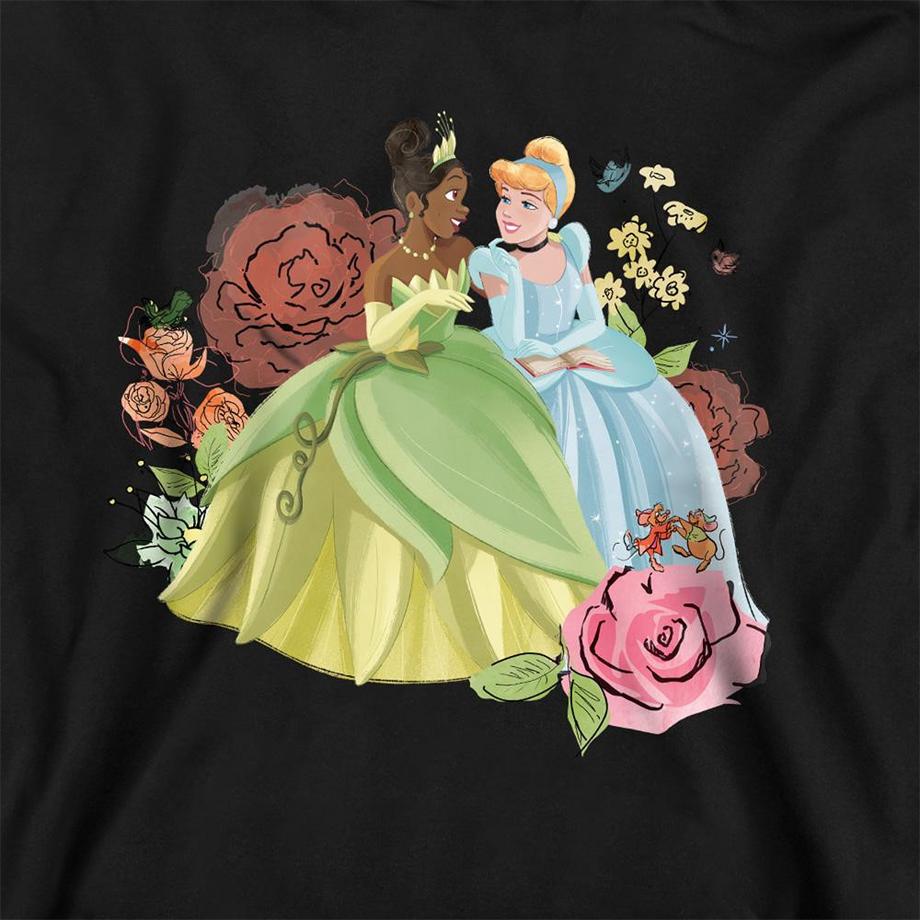 Disney PRINCESS  In The Garden Felpa Con Cappuccio Tiana E Cenerentola 