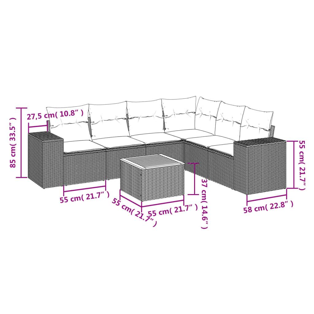 VidaXL Ensemble de canapés de jardin rotin synthétique  