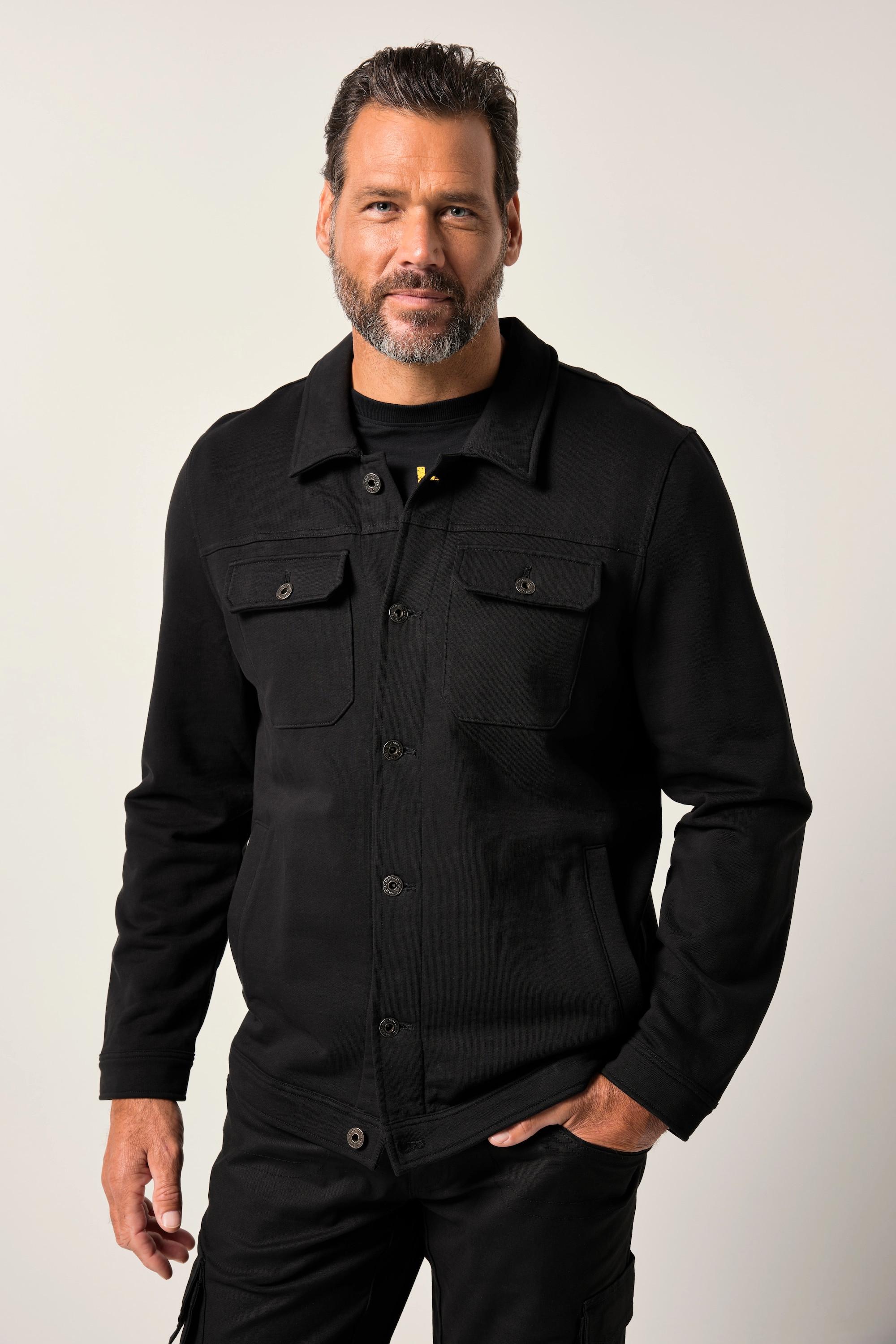 JP1880 Giacca di felpa stile trucker stampa sul retro  