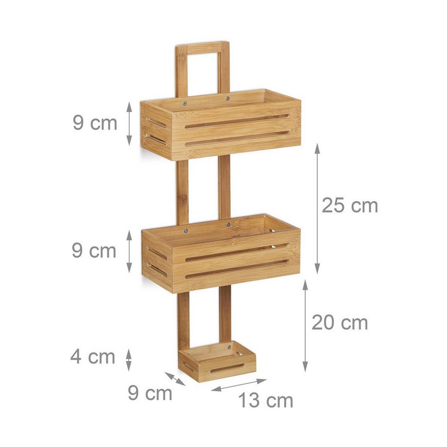 B2X Hängender Duschkorb aus Bambus  