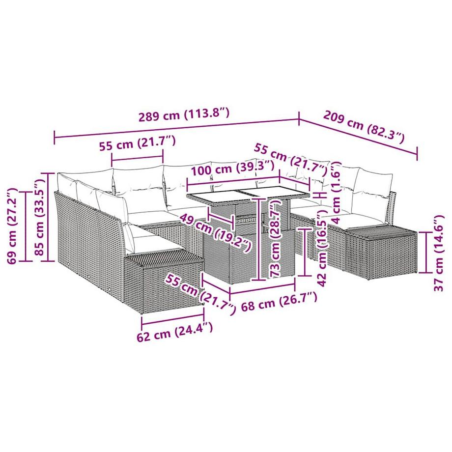 VidaXL Gartenmöbel poly-rattan  
