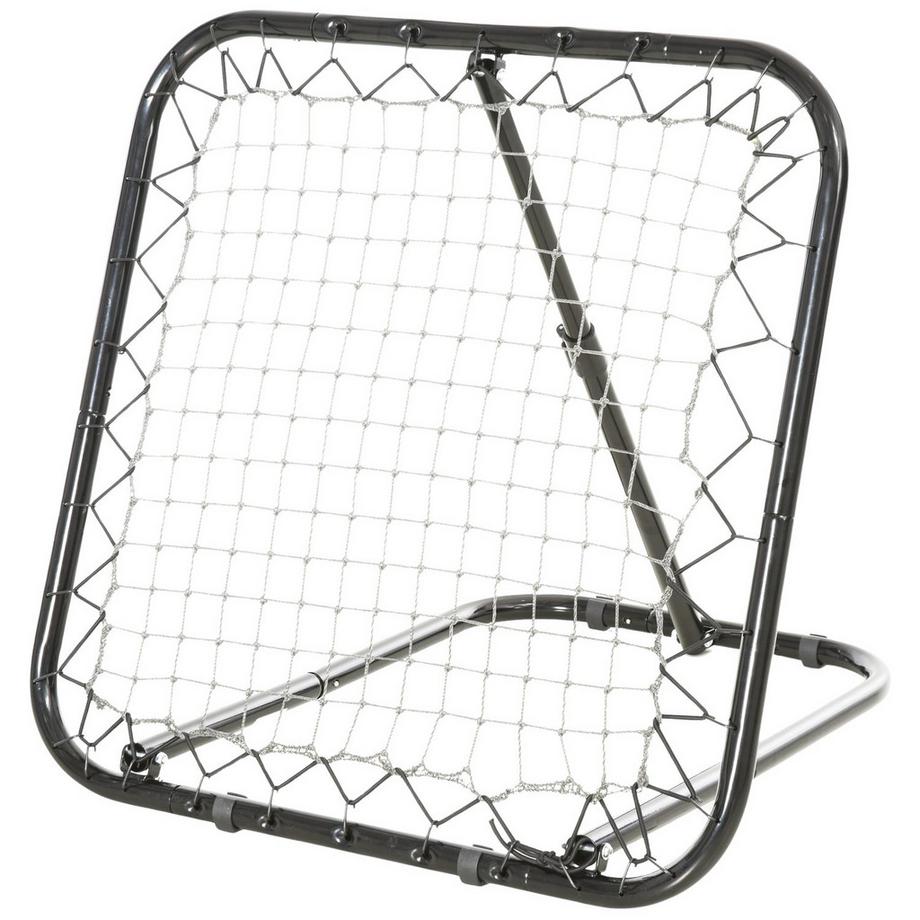 Fußball Rebounder Klappbar Kickback Tor Rückprallwand 5 Stufen Baseball Basketball Metall Schwarz 78X84X65-78Cm