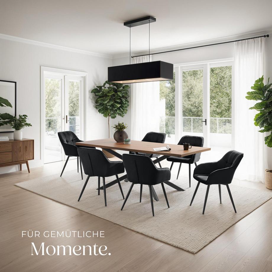 Tectake Chaise de salle à manger MARILYN rembourrée et en velours matelassé  