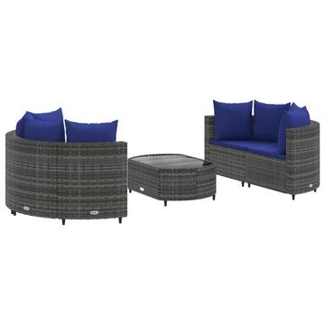 Gartensofagarnitur poly-rattan