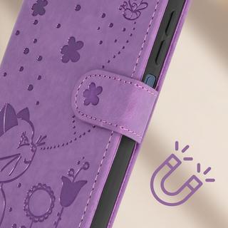 Avizar  Redmi A3 Etui mit Katzenmotiv Violett 