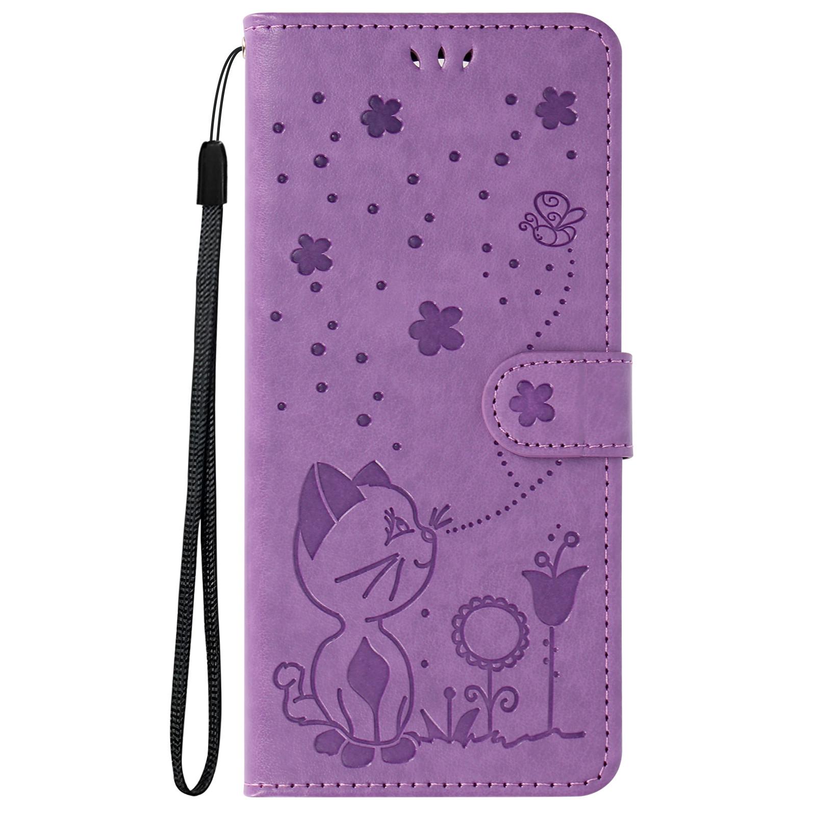 Avizar  Redmi A3 Etui mit Katzenmotiv Violett 