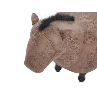Beliani Tierhocker aus Kunstleder Rustikal HORSE  