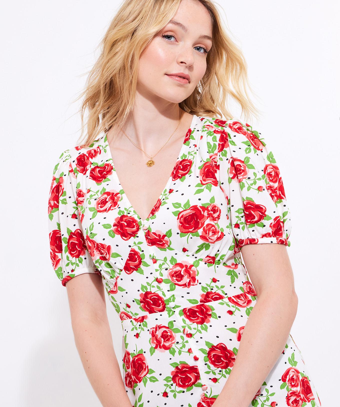 Joe Browns  Robe Midi Rétro Motif Roses 