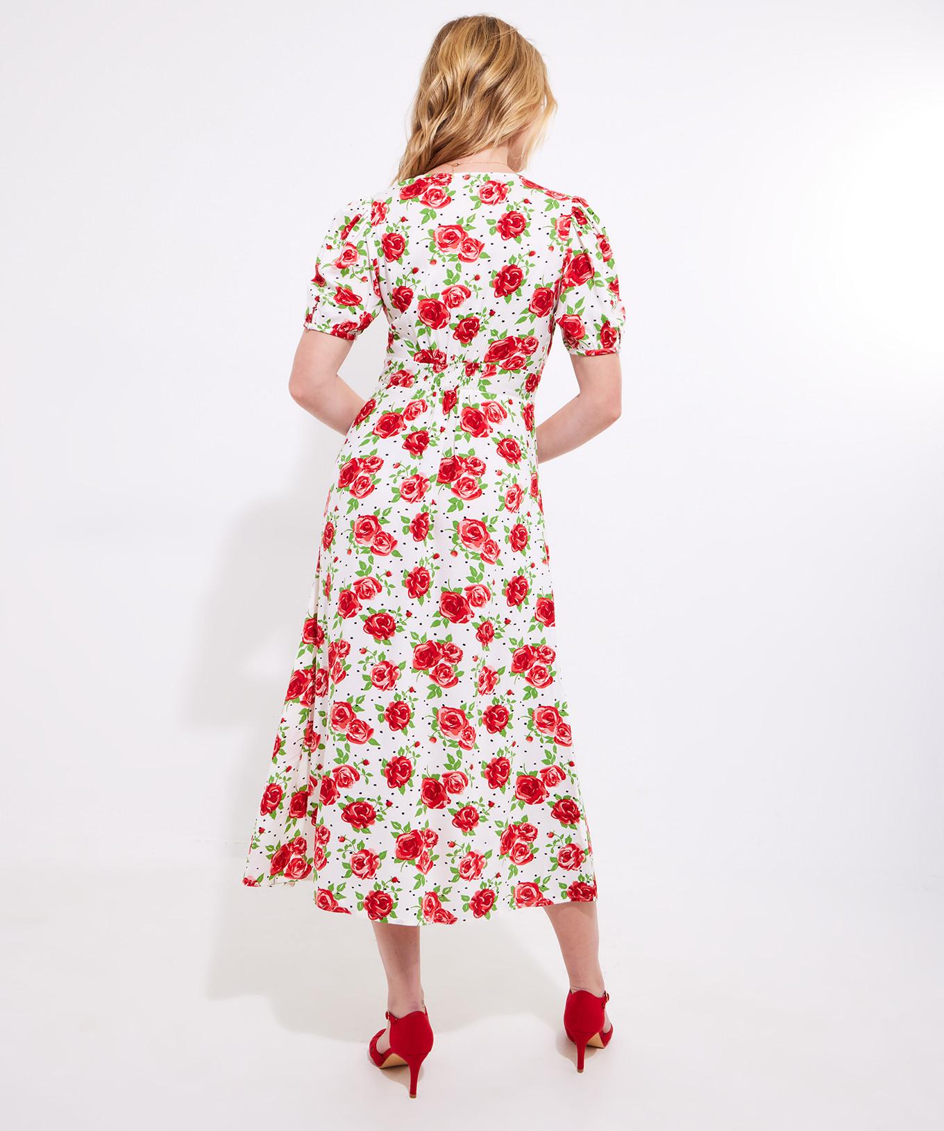 Joe Browns  Robe Midi Rétro Motif Roses 