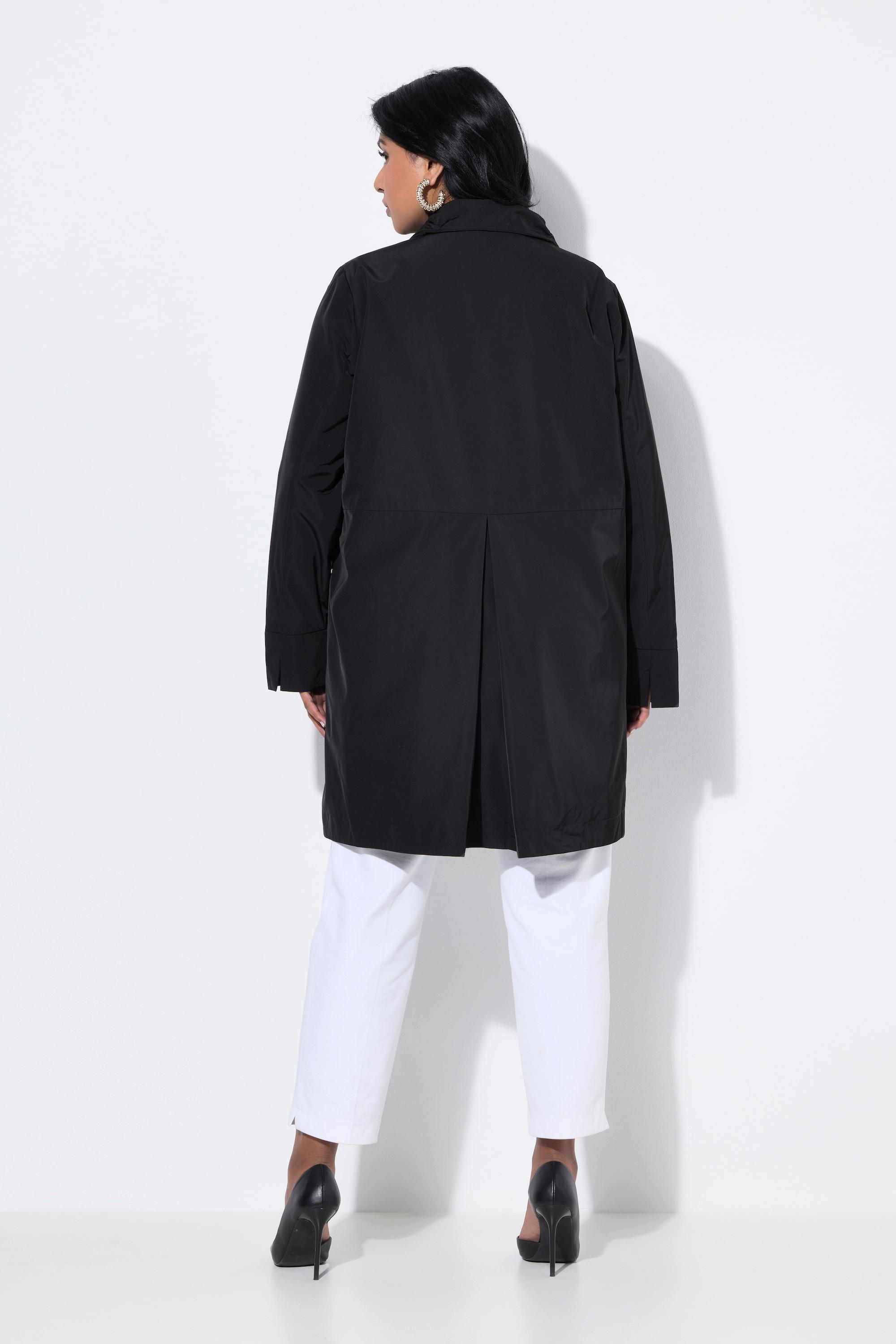 Ulla Popken Giacca Pieghe Decorative Taglio Svasato Collo Alto Maniche Lunghe  