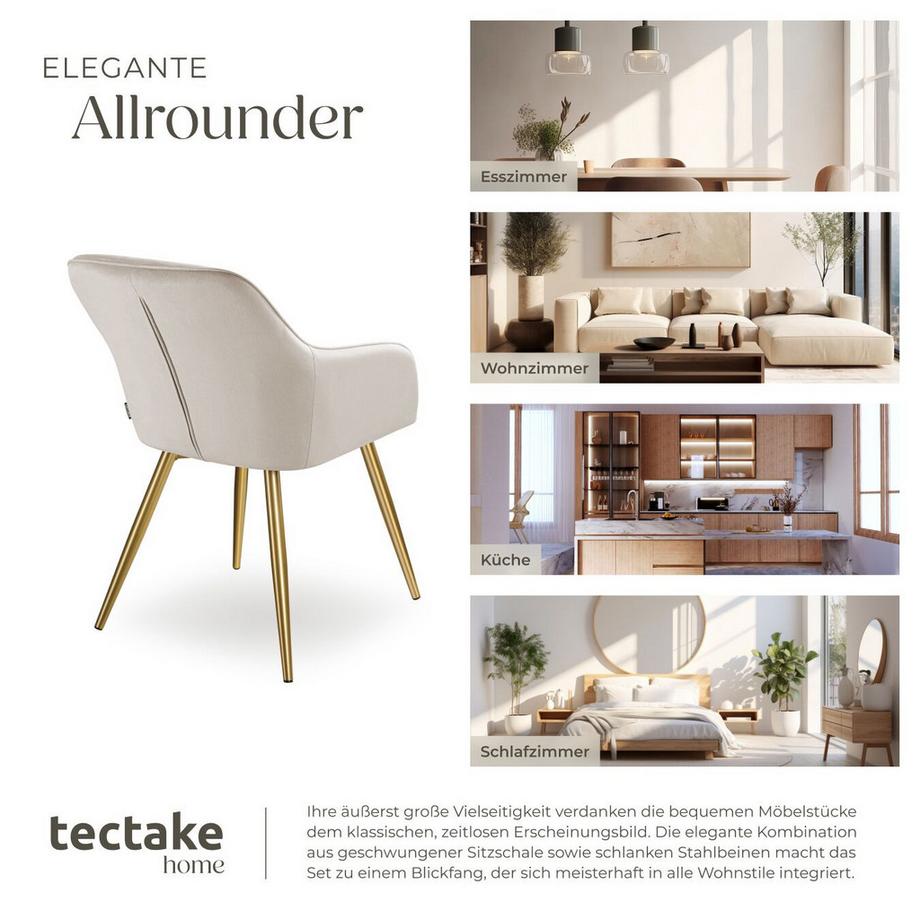 Tectake Chaise MARILYN rembourrée aspect velours  