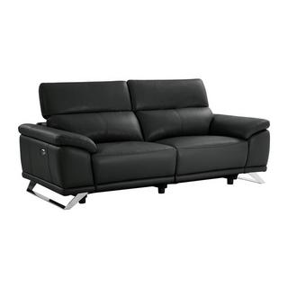 Vente-unique Canapé 3 places relax électrique en cuir de vachette noir AZIDEE II  