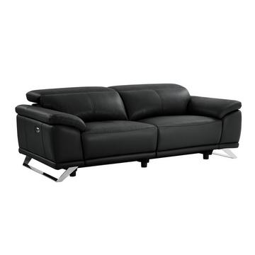 Relaxsofa 3-Sitzer elektrisch - Rindsleder - Schwarz - AZIDEE II