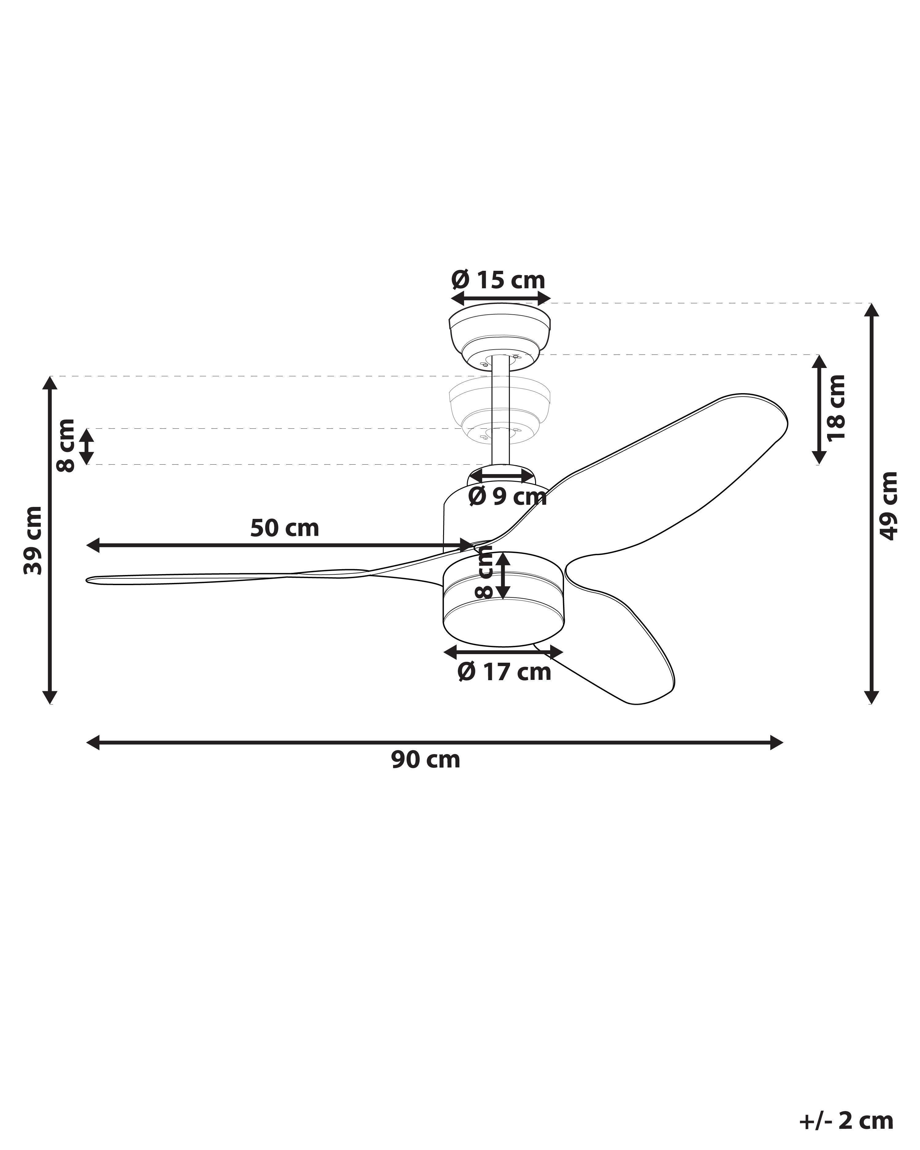 Beliani Ventilateur de plafond avec lampe en Matière synthétique Moderne ANDERSON  
